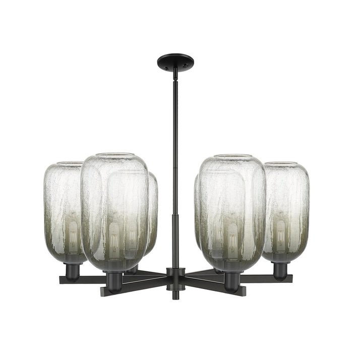 Innovations BH Cloche 6Lt 24" Stem Chandelier, BK/SL - 716-6CR-BK-G482-7SL