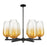 Innovations BH Flute 6Lt 24" Stem Chandelier, BK/AM - 716-6CR-BK-G484-7AM