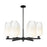 Innovations BH Flute 6Lt 24" Stem Chandelier, BK/OP - 716-6CR-BK-G484-7OP