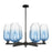 Innovations BH Flute 6Lt 24" Stem Chandelier, BK/SB - 716-6CR-BK-G484-7SB