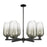 Innovations BH Flute 6Lt 24" Stem Chandelier, BK/SL - 716-6CR-BK-G484-7SL