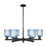 Innovations Bridal Veil 6Lt 35" Stem Chandelier, BK/BL - 716-6CR-BK-G559-5BL