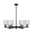 Innovations Bridal Veil 6Lt 35" Stem Chandelier, BK/Clear - 716-6CR-BK-G559-5CL