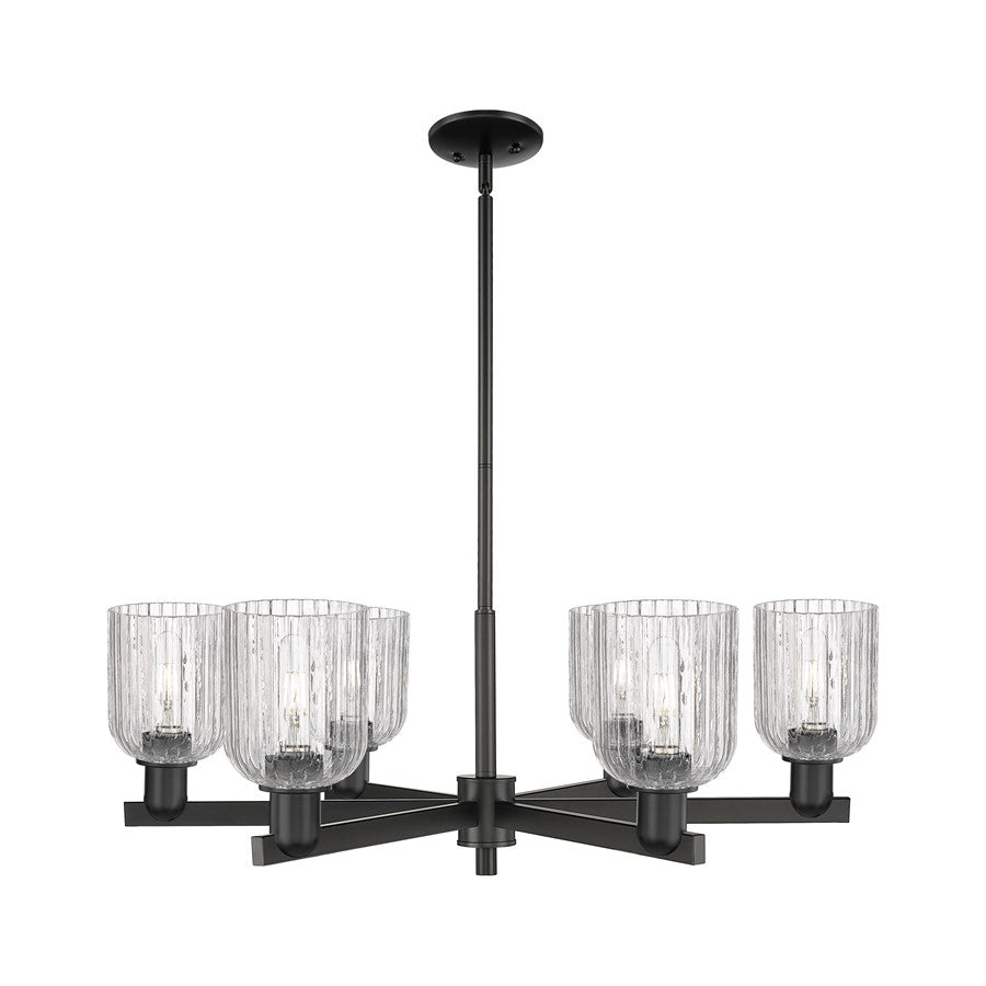 Innovations Bridal Veil 6Lt 35" Stem Chandelier, BK/Clear - 716-6CR-BK-G559-5CL