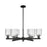 Innovations Bridal Veil 6Lt 35" Stem Chandelier, BK/Seed - 716-6CR-BK-G559-5SDY