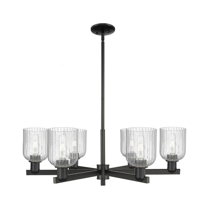 Innovations Bridal Veil 6Lt 35" Stem Chandelier, BK/Seed - 716-6CR-BK-G559-5SDY