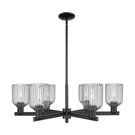 Innovations Bridal Veil 6Lt 35" Stem Chandelier, BK/SM - 716-6CR-BK-G559-5SM