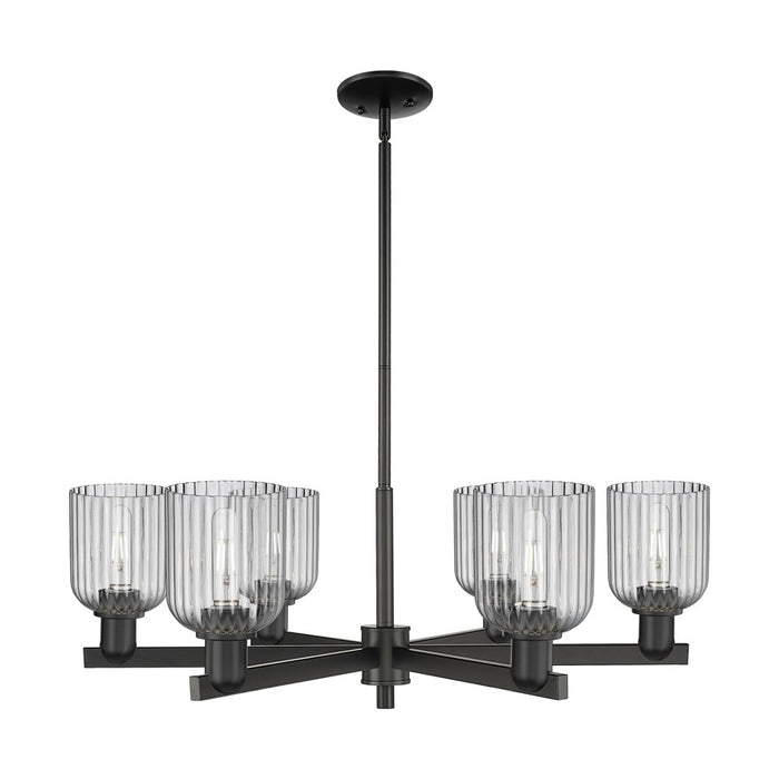 Innovations Bridal Veil 6Lt 35" Stem Chandelier, BK/SM - 716-6CR-BK-G559-5SM