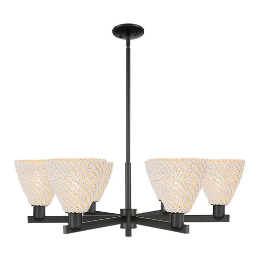Innovations NB Dome 6Lt 24" Chandelier, BK/NF - 716-6CR-BK-NBD-75-NAT