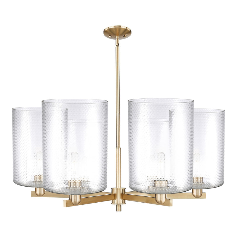 Innovations Cobbleskill 39in 6-Light Chandelier | Industrial Champagne Bronze Steel and Clear Glass | Kitchen Island & Dining | Model 716-6CR-CB-G112-L