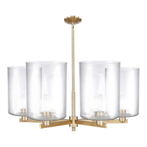Innovations Cobbleskill 39in 6-Light Chandelier | Industrial Champagne Bronze Steel and Clear Glass | Kitchen Island & Dining | Model 716-6CR-CB-G112-L