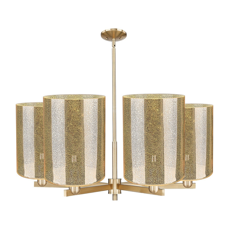 Innovations Cobbleskill 39in 6-Light Chandelier | Industrial Champagne Bronze Steel and Mercury Glass | Dining Room & Living | Model 716-6CR-CB-G116-L