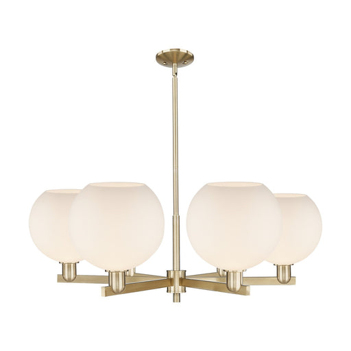 Innovations Athens 40in 6-Light Chandelier | Industrial Champagne Bronze Steel and Matte White Glass | Dining Room & Living | Model 716-6CR-CB-G121-10