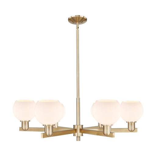 Innovations Athens 36in 6-Light Chandelier | Industrial Champagne Bronze Steel and Matte White Glass | Dining Room & Living Room | Model 716-6CR-CB-G121-6