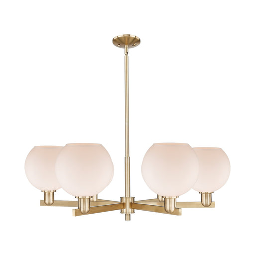 Innovations Athens 38in 6-Light Chandelier | Industrial Champagne Bronze Steel and Matte White Glass | Dining Room & Living Room | Model 716-6CR-CB-G121-8
