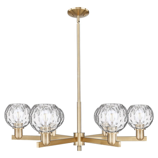 Innovations Athens Water Glass 36in 6-Light Chandelier | Industrial Champagne Bronze Steel and Clear Glass | Dining Room & | Model 716-6CR-CB-G1215-6