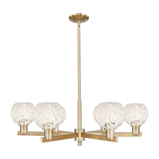 Innovations Lighting Arcadia 36in 6-Light Chandelier | Industrial Champagne Bronze Steel and White Mouchette Glass | Dining | Model 716-6CR-CB-G1216-6WM