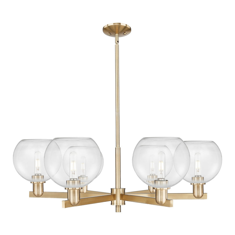 Innovations Athens 38in 6-Light Chandelier | Industrial Champagne Bronze Steel and Clear Glass | Dining Room & Living Room | Model 716-6CR-CB-G122-8