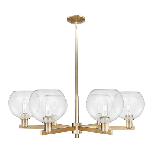 Innovations Athens 38in 6-Light Chandelier | Industrial Champagne Bronze Steel and Clear Glass | Dining Room & Living Room | Model 716-6CR-CB-G122-8