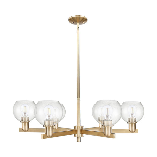 Innovations Athens 36in 6-Light Chandelier | Industrial Champagne Bronze Steel and Seedy Glass | Dining Room & Living Room | Model 716-6CR-CB-G124-6