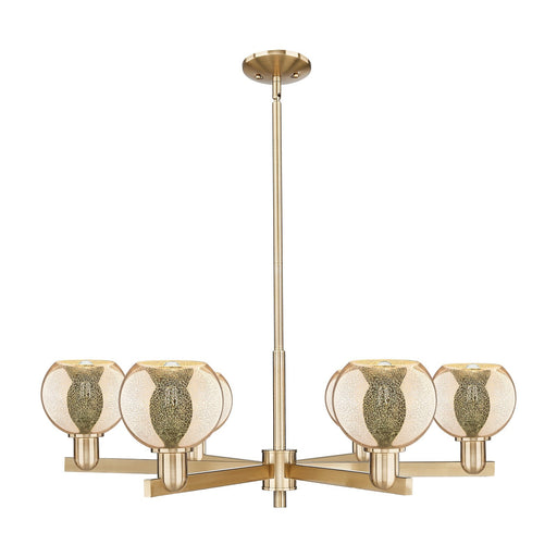 Innovations Athens 36in 6-Light Chandelier | Industrial Champagne Bronze Steel and Mercury Glass | Dining Room & Living Room | Model 716-6CR-CB-G128-6