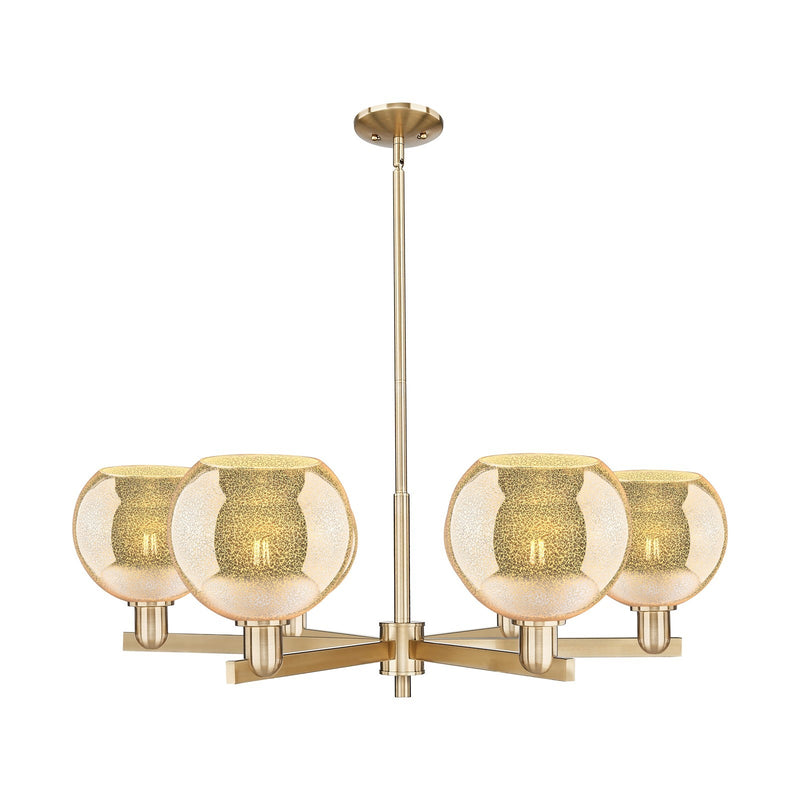 Innovations Athens 38in 6-Light Chandelier | Industrial Champagne Bronze Steel and Mercury Glass | Dining Room & Living Room | Model 716-6CR-CB-G128-8