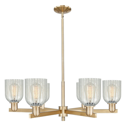 Innovations Caledonia 35in 6-Light Chandelier | Industrial Champagne Bronze Steel and Mouchette Glass | Dining Room & Living Room | Model 716-6CR-CB-G2511