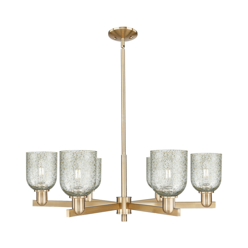 Innovations Caledonia 35in 6-Light Chandelier | Industrial Champagne Bronze Steel and Mica Glass | Kitchen Island & Dining Room | Model 716-6CR-CB-G259