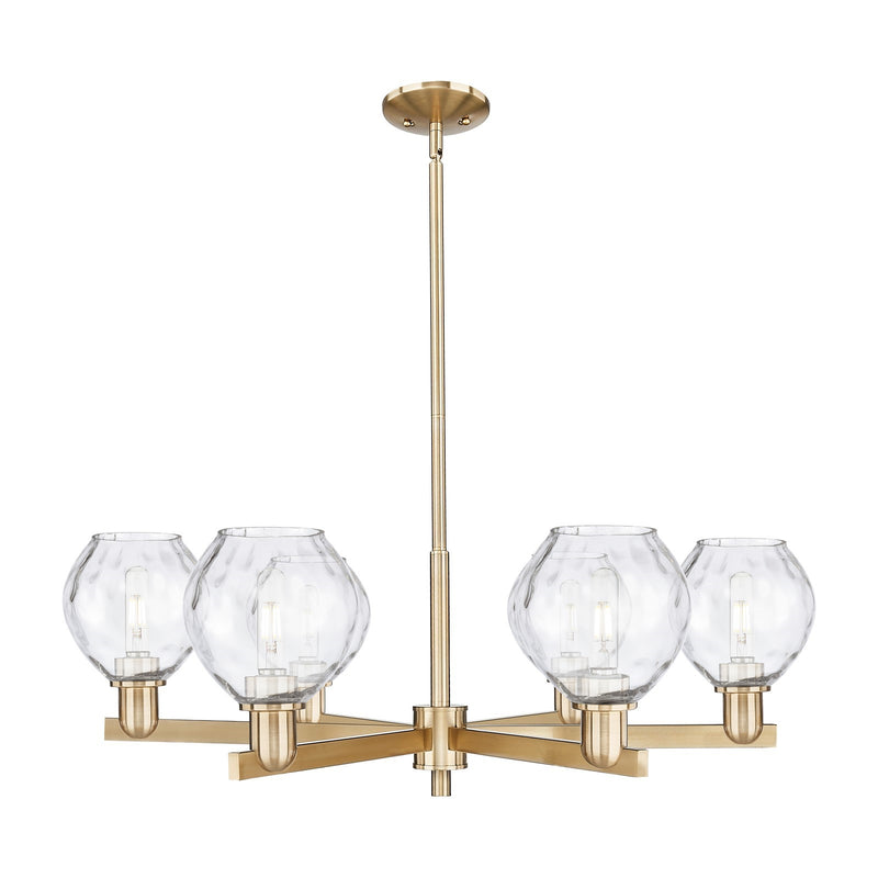 Innovations Waverly 36in 6-Light Chandelier | Industrial Champagne Bronze Steel and Clear Glass | Dining Room & Living Room | Model 716-6CR-CB-G362