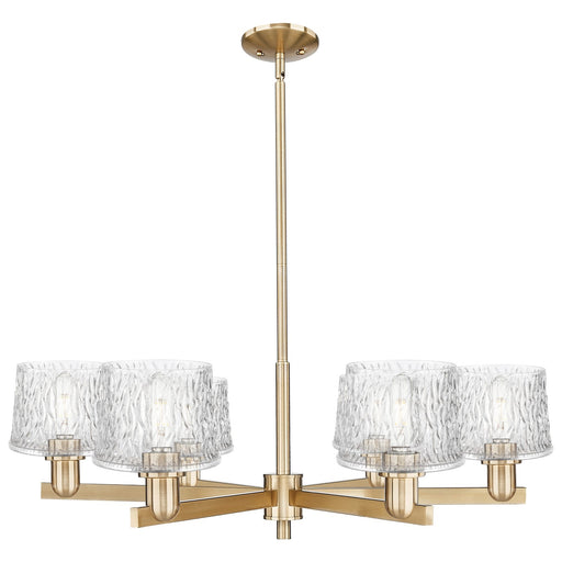 Innovations Niagara 36in 6-Light Chandelier | Industrial Champagne Bronze Steel and Clear Textured Glass | Dining Room & Living | Model 716-6CR-CB-G402