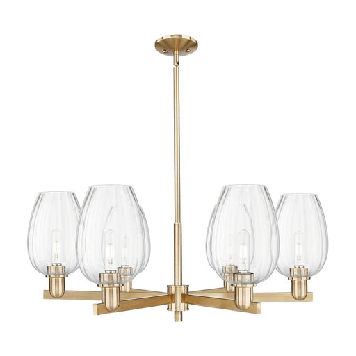 Innovations Preston 6Lt 24" Flute Stem Chandelier, CBZ/CL - 716-6CR-CB-G457-6CL