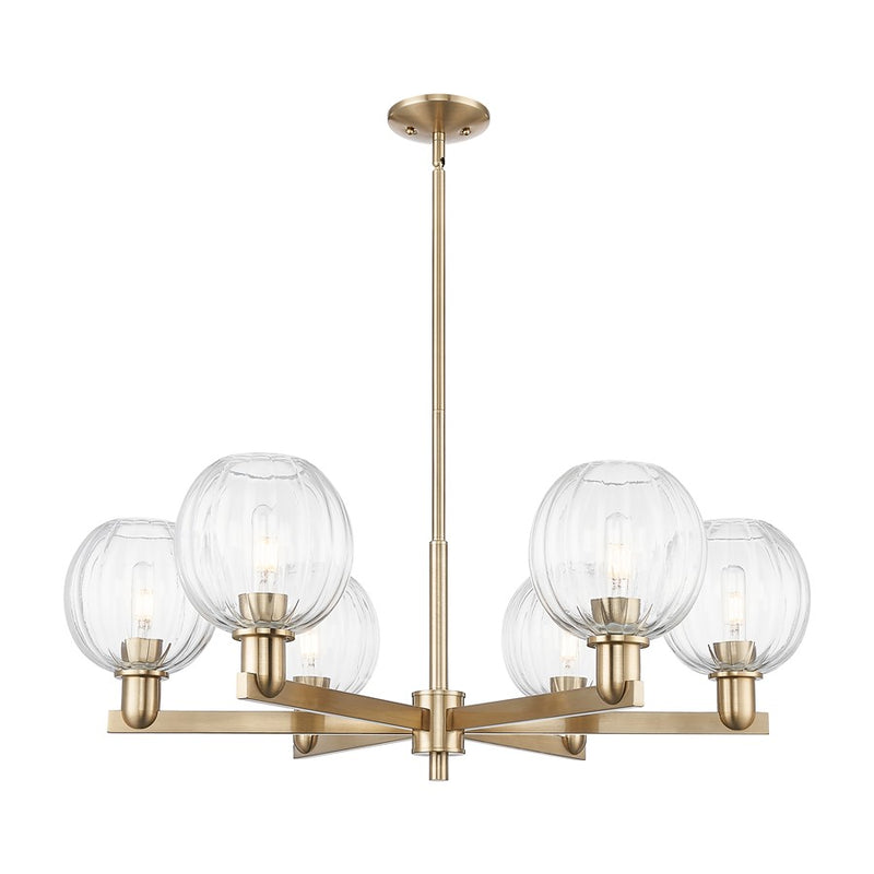 Innovations Preston 6Lt 24" Globe Stem Chandelier, CBZ/CL - 716-6CR-CB-G458-7CL