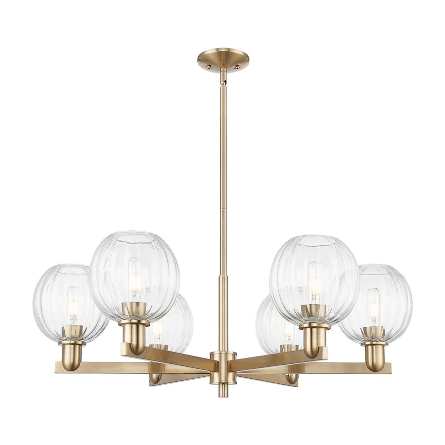 Innovations Preston 6Lt 24" Globe Stem Chandelier, CBZ/CL - 716-6CR-CB-G458-7CL