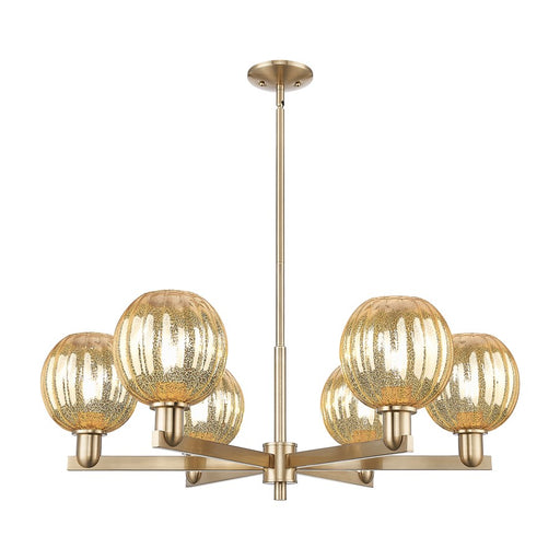 Innovations Preston 6Lt 24" Globe Stem Chandelier, CBZ/MC - 716-6CR-CB-G458-7ME