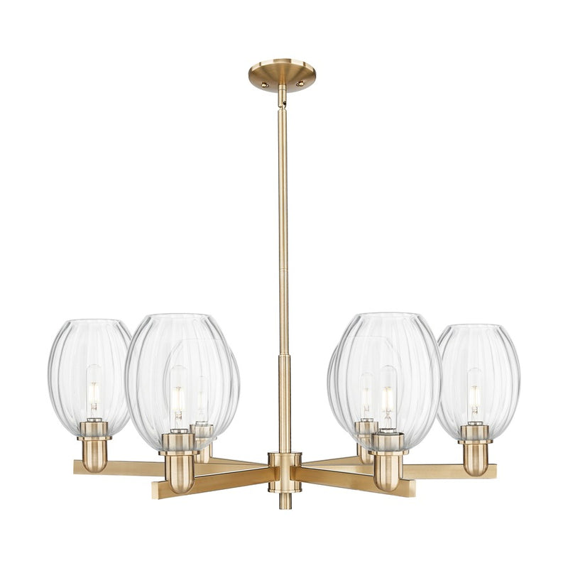 Innovations Preston 6Lt 24" Bell Stem Chandelier, CBZ/CL - 716-6CR-CB-G459-6CL