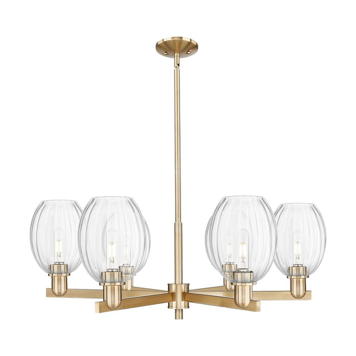 Innovations Preston 6Lt 24" Bell Stem Chandelier, CBZ/CL - 716-6CR-CB-G459-6CL