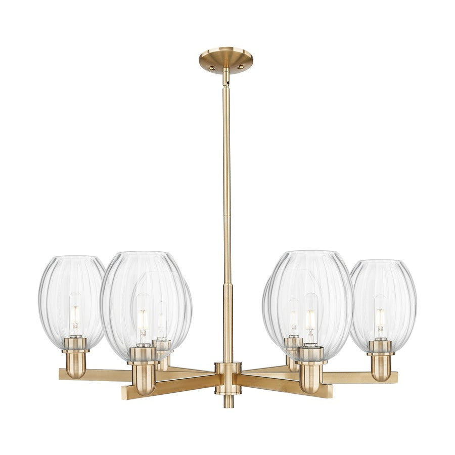 Innovations Preston 6Lt 24" Bell Stem Chandelier, CBZ/CL - 716-6CR-CB-G459-6CL