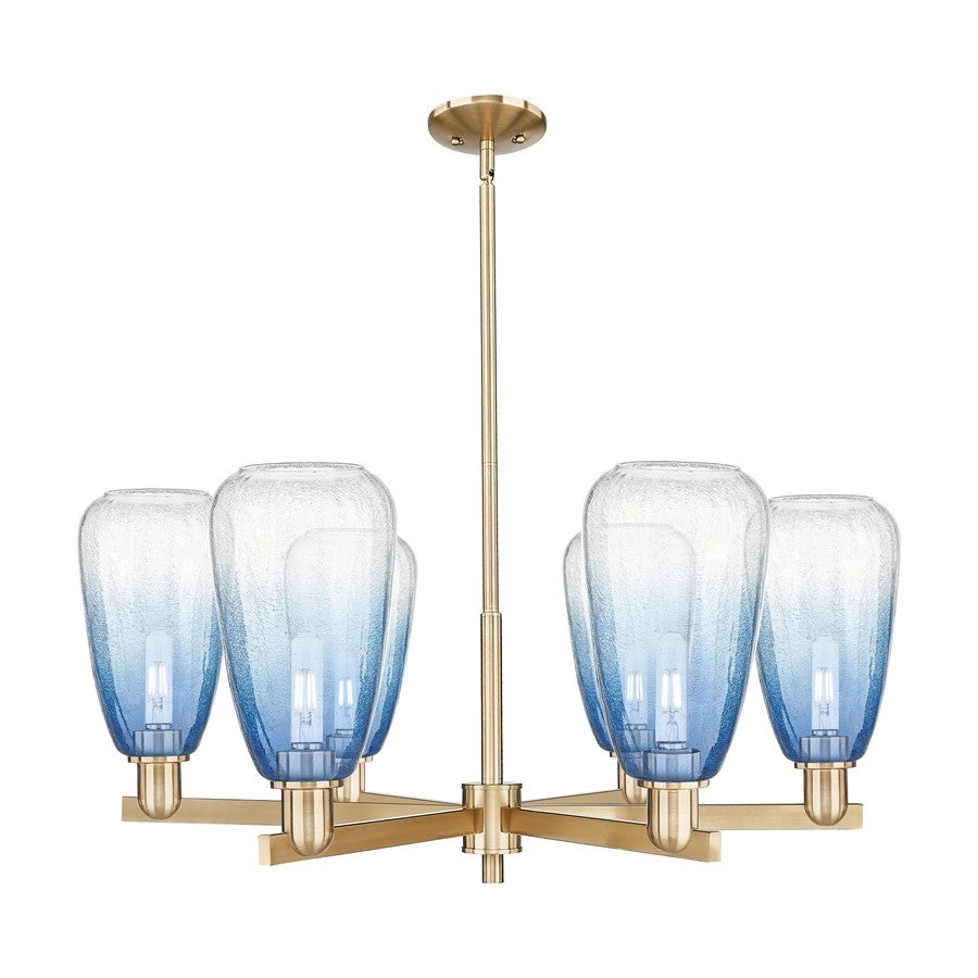 Innovations BH Almond 6Lt 24" Stem Chandelier, CBZ/CL - 716-6CR-CB-G480-6SB