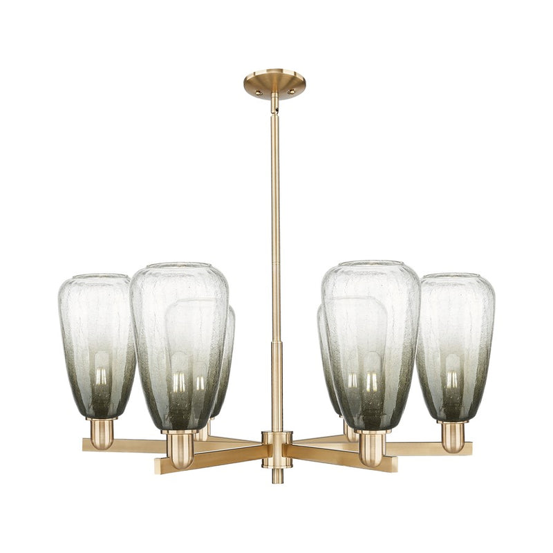 Innovations BH Almond 6Lt 24" Stem Chandelier, CBZ/SL - 716-6CR-CB-G480-6SL