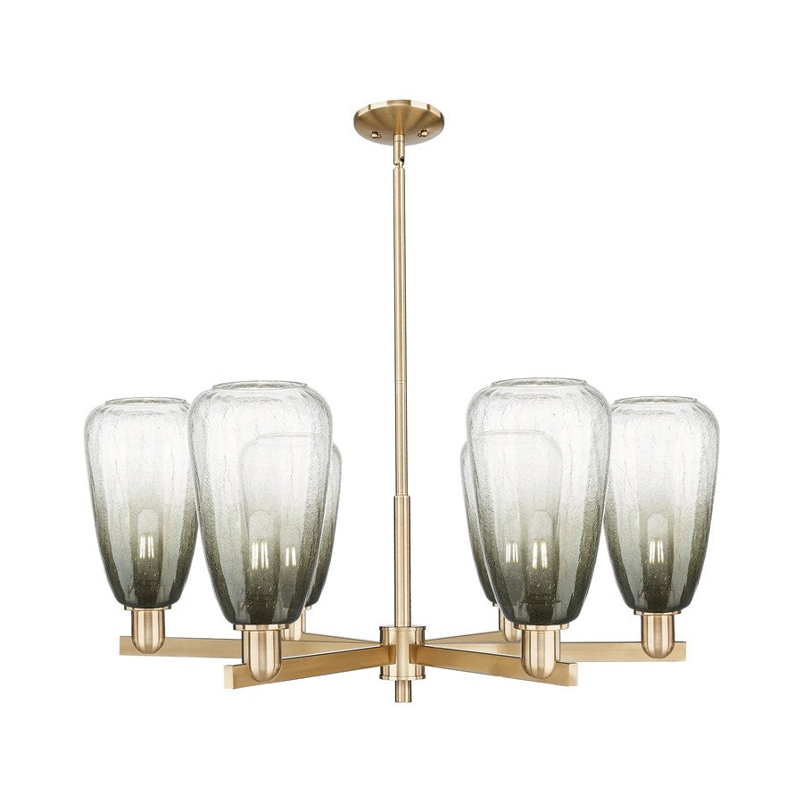 Innovations BH Almond 6Lt 24" Stem Chandelier, CBZ/SL - 716-6CR-CB-G480-6SL