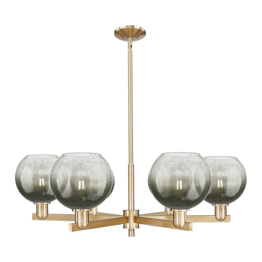 Innovations Brookhaven Globe 38in 6-Light Chandelier | Industrial Champagne Bronze Steel and Slate Glass | Dining Room & | Model 716-6CR-CB-G483-8SL