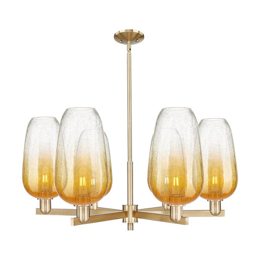 Innovations BH Flute 6Lt 24" Stem Chandelier, CBZ/AM - 716-6CR-CB-G484-7AM