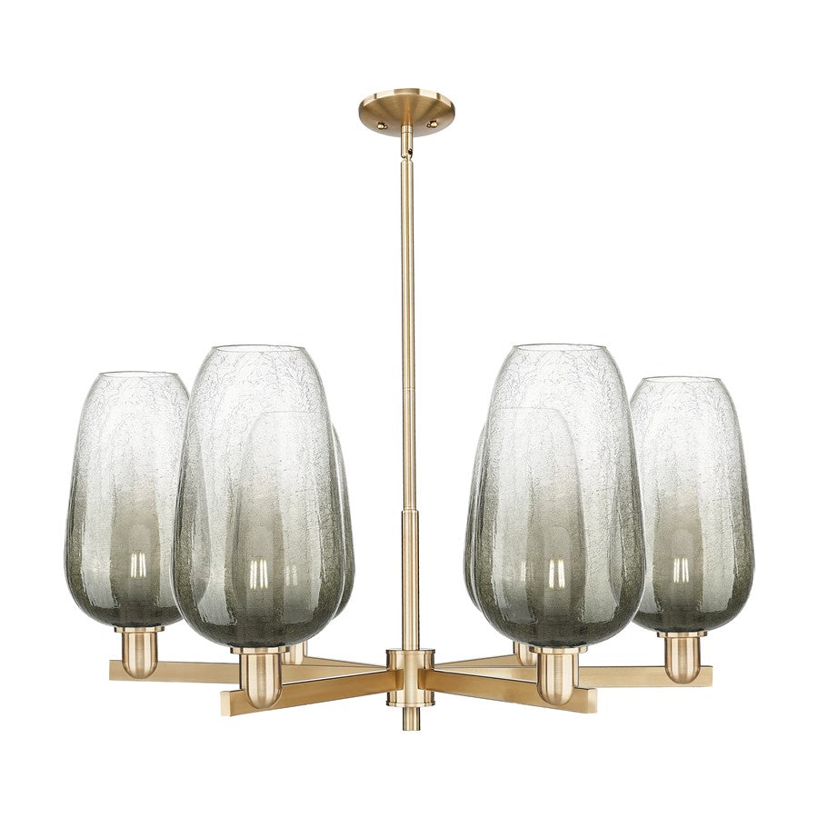 Innovations BH Flute 6Lt 24" Stem Chandelier, CBZ/SL - 716-6CR-CB-G484-7SL