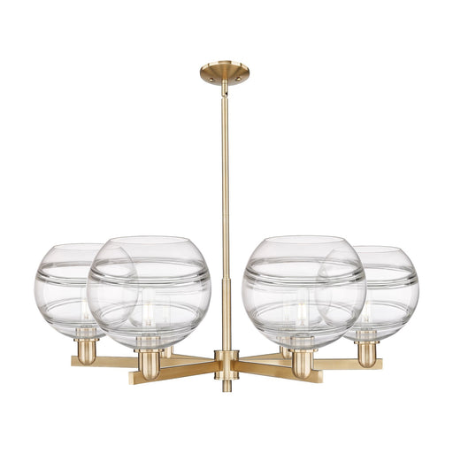 Innovations Rochester 40in 6-Light Chandelier | Industrial Champagne Bronze Steel and Clear Glass | Dining Room & Living Room | Model 716-6CR-CB-G556-10CL