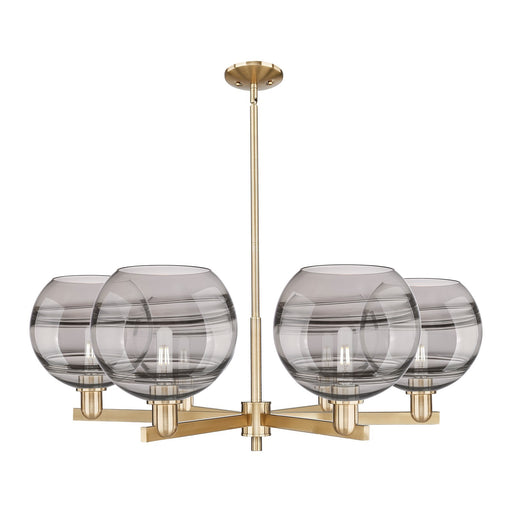 Innovations Rochester 40in 6-Light Chandelier | Industrial Champagne Bronze Steel and Light Smoke Glass | Dining Room & | Model 716-6CR-CB-G556-10SM