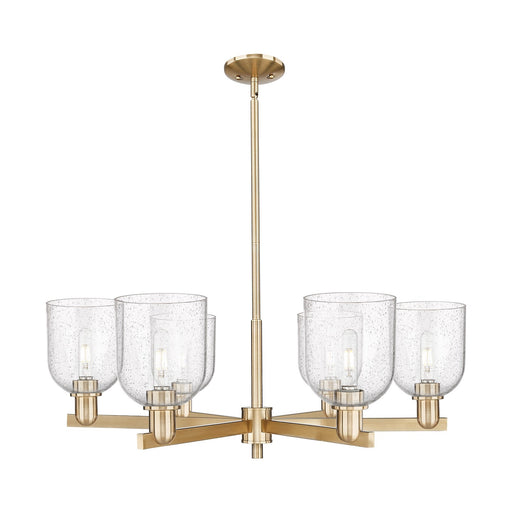 Innovations Bella 35in 6-Light Chandelier | Industrial Champagne Bronze Steel and Seedy Glass | Dining Room & Living Room | Model 716-6CR-CB-G558-6SDY