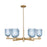 Innovations Bridal Veil 6Lt 35" Stem Chandelier, CBZ/Blue - 716-6CR-CB-G559-5BL