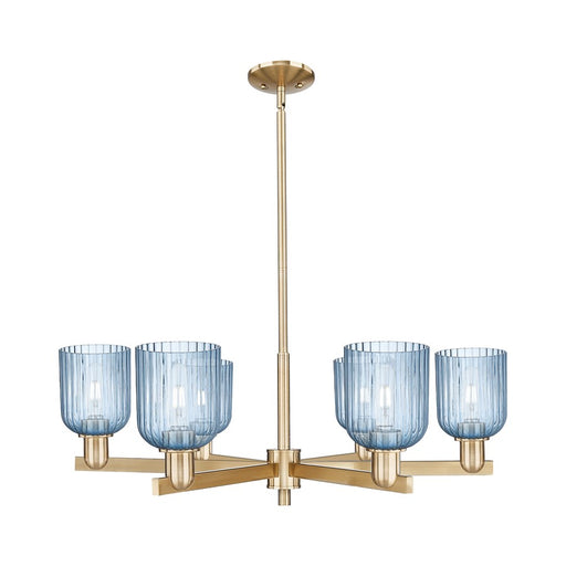 Innovations Bridal Veil 6Lt 35" Stem Chandelier, CBZ/Blue - 716-6CR-CB-G559-5BL