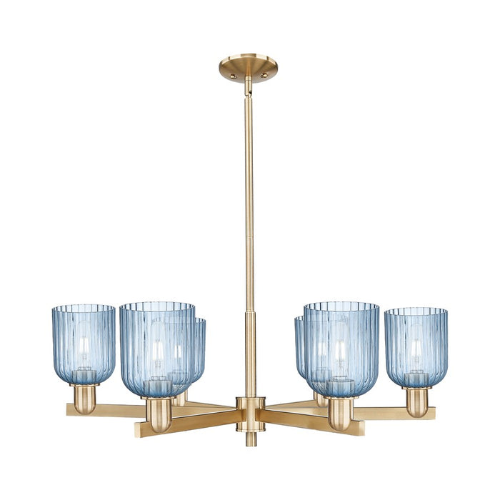 Innovations Bridal Veil 6Lt 35" Stem Chandelier, CBZ/Blue - 716-6CR-CB-G559-5BL