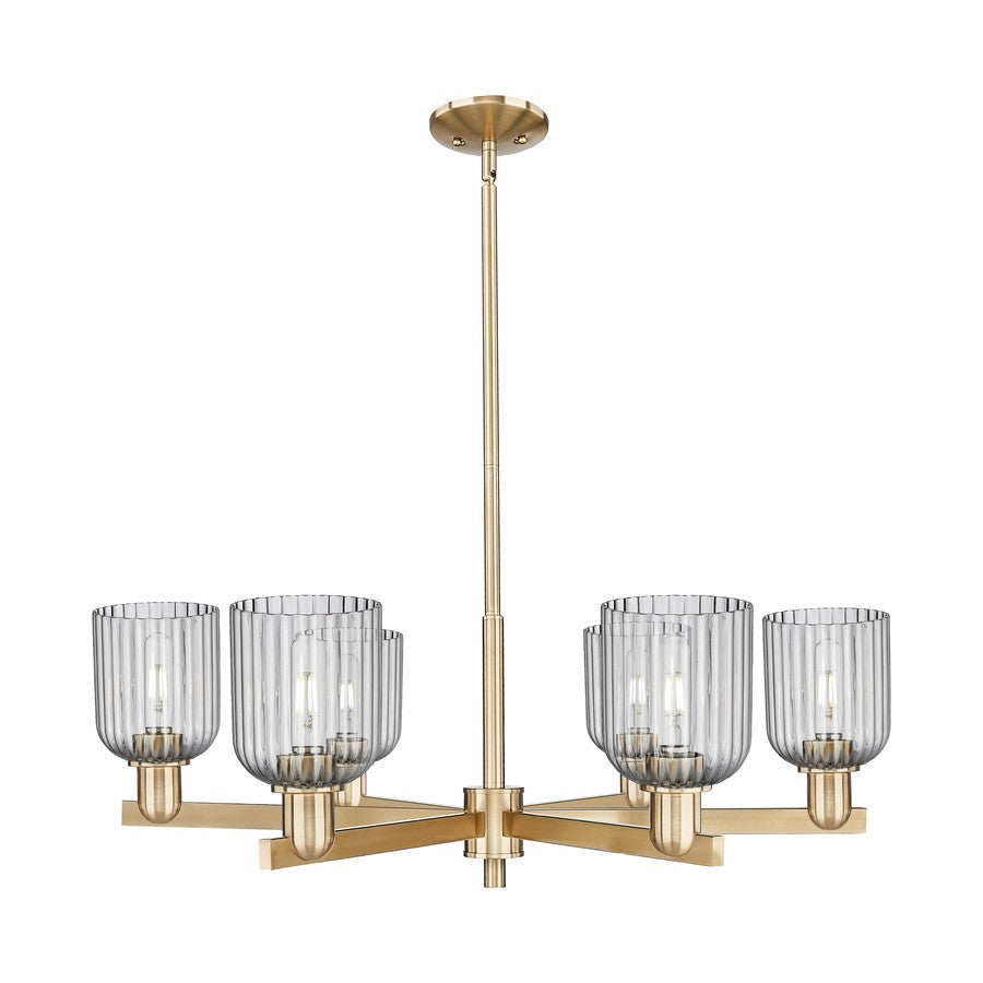 Innovations Bridal Veil 6Lt 35" Stem Chandelier, CBZ/Smoke - 716-6CR-CB-G559-5SM